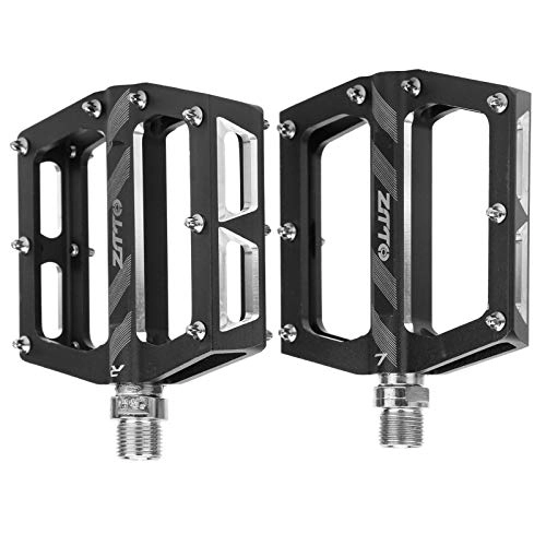 Mountain Bike Pedal : LLF Bicycle Pedals，Mountain Bike Aluminum Alloy Bearings Pedal Road Cycling Flat Pedal Bike Bicycle Adapter Parts Black