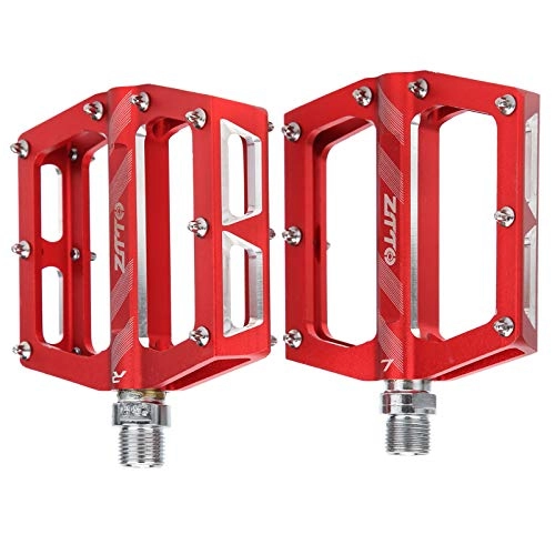 Mountain Bike Pedal : LLF Mountain Bike Pedal, Aluminum Alloy Bearings Pedal Road Cycling Flat Pedal Bike Bicycle Adapter Parts Bike Accessory Red