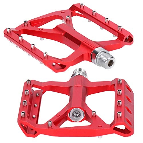 Mountain Bike Pedal : LLF Red Bike Pedal, Mountain Bike Aluminum Alloy Pedal Non-Slip Bicycle Foot Rest Cycling Accessory For Mountain Bike 2 Pcs