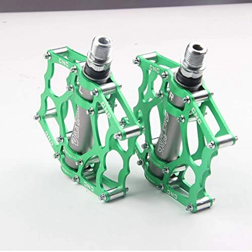 Mountain Bike Pedal : LLZYL Self-pedal pedals - Fashion mountain bike bearing pedals Ultra-light Titanium alloy anti-skid, shaft material chrome molybdenum steel Durable, colorful, Green