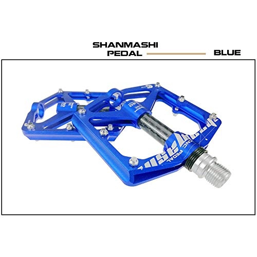 Mountain Bike Pedal : Lmycrs Bicycle Pedal Mountain Bike Pedals 1 Pair Aluminum Alloy Antiskid Durable Bike Pedals Surface For Road BMX MTB Bike 4 Colors (SMS-4.5) Bike Pedal (Color : Blue)