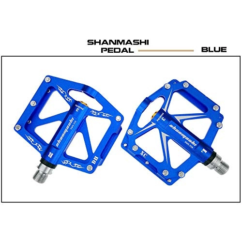 Mountain Bike Pedal : Lmycrs Bicycle Pedal Mountain Bike Pedals 1 Pair Aluminum Alloy Antiskid Durable Bike Pedals Surface For Road BMX MTB Bike 6 Colors (SMS-338) Bike Pedal (Color : Blue)