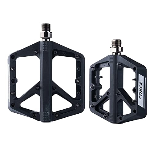 Mountain Bike Pedal : Lohca Mountain Bike Pedals Lightweight 3 Bearing MTB Pedals Non-Slip Flat Bicycle Pedals 9 / 16" for BMX Cycling Road Bike, Black