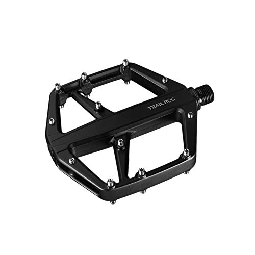 Mountain Bike Pedal : LOOK Cycle - Geo Trail Roc Bicycle Pedals - Forged Aluminium Flat Pedals with Steel Pins - Reliability, Comfort and Durability - Slip-Proof Safety - Bushing System - High-Performance MTB Bike Pedal