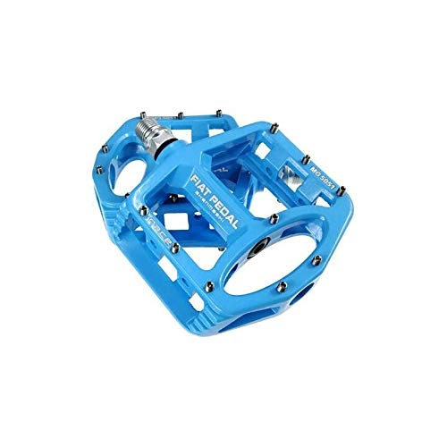 Mountain Bike Pedal : Lorenory Pedals bike Flat Bicycle Pedal Racing Anti-Slip Lightweight Magnesium Alloy Mountain Road Bike Pedals (Color : Blue)