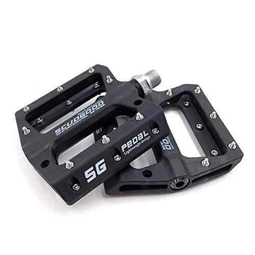 Mountain Bike Pedal : Lorenory Pedals bike Mountain Bike Pedal MTB Pedals Bicycle Flat Pedals Nylon 4 Colors MTB Cycling Sports Ultralight Accessories (Color : Black)