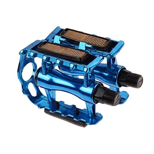 Mountain Bike Pedal : Lorenory Pedals bike Mountain Bike Pedal MTB Pedals Bicycle Flat Pedals Nylon Fiber Anti-skid Foot Pedal Sports MTB Cycling Parts Accessories (Color : Aluminum Alloy Blue)
