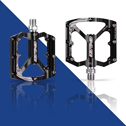 Mountain Bike Pedal : LS LETONG SINIAN Bicycle Pedals Anti-skid Durable, Bike Pedals Ultralight Aluminum Alloy with Sealed Bearing, Suitable for 9 / 16" spindle bicycles, mountain bikes, road bikes, BMX, hybrid bikes (Black)