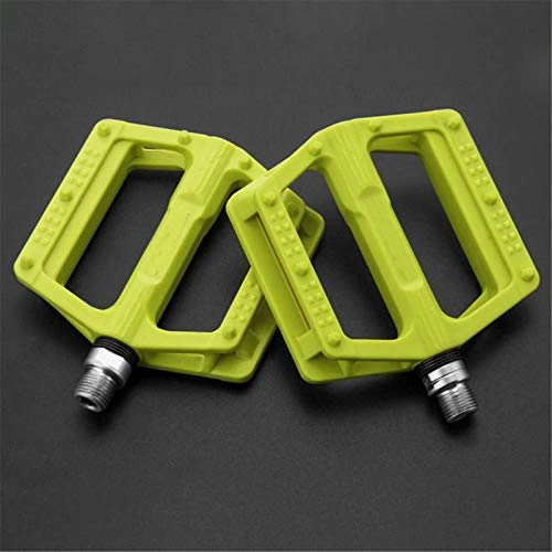 Mountain Bike Pedal : Lshbwsoif Bicycle Pedal 1 Pair Graphite DU Bicycle Pedals Reflective Bike Bearing Pedals Bicycle Platform Flat Pedals (Size:12.5 * 10.5 * 2cm; Color:Green)