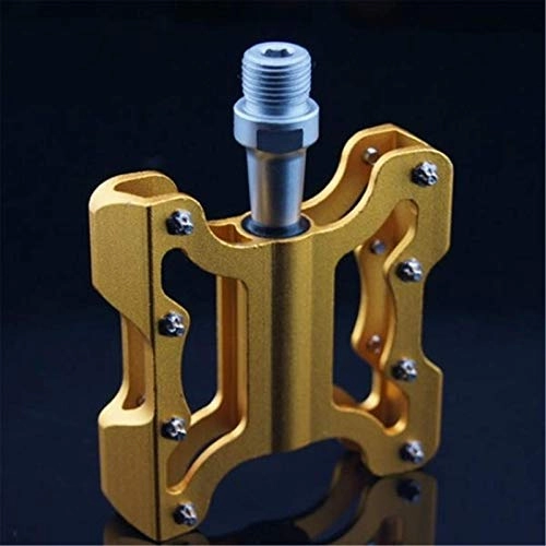 Mountain Bike Pedal : Lshbwsoif Bicycle Pedal Bike Bearing Pedals With Anti Skid Peg Bicycle Platform Flat Pedals (Size:82 * 78 * 18mm; Color:Gold)