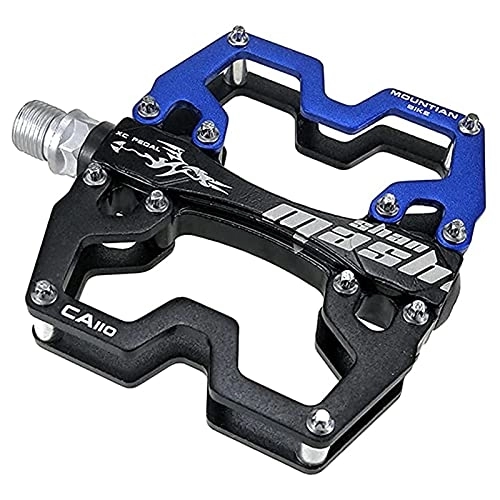 Mountain Bike Pedal : LSRRYD Bike MTB Pedals Parallel Mountain Bicycle Road Pedal 2DU Bearings Ultra-Light Flat Aluminum Alloy Sealed Bearing With Anti-Skid 1 Pair 9 / 16 Inch (Color : Blue)