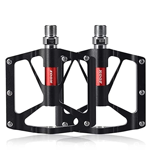 Mountain Bike Pedal : LSRRYD Bike Pedal Mountain Bicycle Pedals Sealed Bearing Road Bike Flat Pedals Lightweight Aluminum Alloy Wide Platform Cycling Pedal For BMX / MTB (Color : Black)