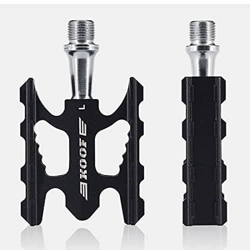 Mountain Bike Pedal : LSRRYD Bike Pedals - Lightweight Aluminum Alloy Bicycle Pedals - Road / MTB Mountain Bike Pedal With Removable Anti-Skid Nails Waterproof And Dustproof (Color : Black)