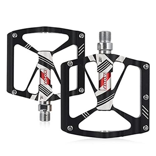 Mountain Bike Pedal : LSRRYD Bike Pedals Sealed Bearing Aluminum Alloy Wide Platform Bicycle Flat Pedals For Road Mountain BMX MTB Bike Lightweight Anti-slip, Waterproof And Dustproof (Color : Black)
