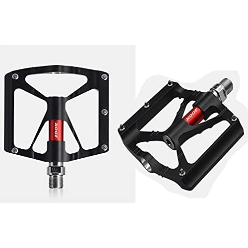 Mountain Bike Pedal : LSRRYD Mountain Bicycle Pedals Sealed Bearing Road Bike Flat Pedals Lightweight Aluminum Alloy Wide Platform Cycling Pedal For BMX / MTB (Color : Black)