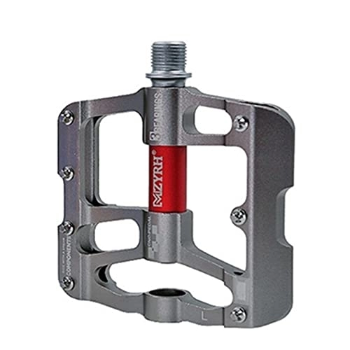 Mountain Bike Pedal : LSRRYD Mountain Bike Pedals Platform Bicycle Aluminum 9 / 16" Lightweight 3 Bearings Pedal Flat Pedals for MTB BMX Road Bike (Color : Gray)