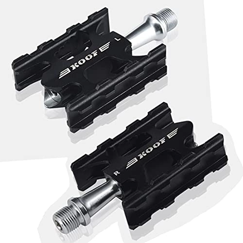 Mountain Bike Pedal : LSRRYD MTB / Road Bike Pedals - Lightweight Aluminum Alloy Bicycle Pedals - Mountain Bike Pedal With Removable Anti-Skid Nails Waterproof And Dustproof (Color : Black)