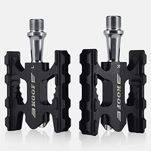Mountain Bike Pedal : LSRRYD Road / MTB Bike Pedals - Lightweight Aluminum Alloy Bicycle Pedals - Mountain Bike Pedal With Removable Anti-Skid Nails Waterproof And Dustproof (Color : Black)
