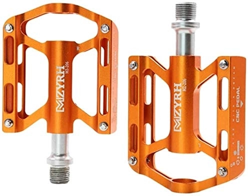 Mountain Bike Pedal : LSZ Bike pedals mountain Lightweight Non-Slip Bike Pedals Mountain Bike Pedals Road Bike Hybrid Pedals With Free installation Tool（ 9 / 16-Inch） Indoor Bike Storage (Color : Orange)