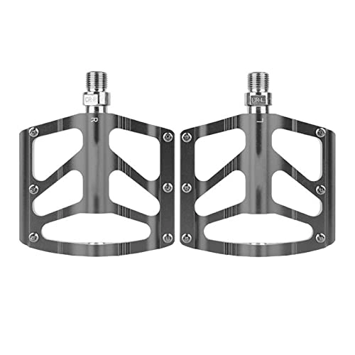 Mountain Bike Pedal : LTHAPPYFUL MTB Road Mountain Bike Pedals Bicycle Pedals, 3 Bearings Aluminum Alloy Surface Lightweight Non-Slip Aluminum Strong Pedals with Removable Anti-Skid Nails Fits Most Bikes, Grey Pair