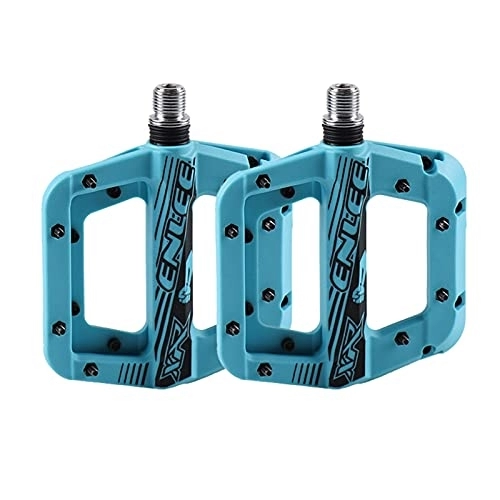 Mountain Bike Pedal : LUOSHUO Bike Pedals Bicycle Pedals Shockproof Mountain Bike Pedals Non-Slip Lightweight Nylon Fiber Bicycle Platform Pedals For MTB 9 / 16 Inches Mtb Pedals (Color : Blue)