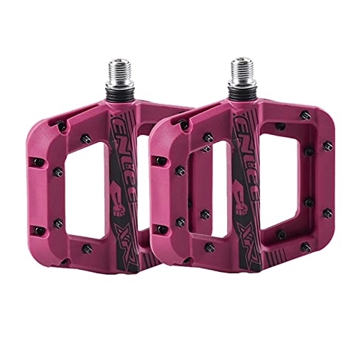 Mountain Bike Pedal : LUOSHUO Bike Pedals Bicycle Pedals Shockproof Mountain Bike Pedals Non-Slip Lightweight Nylon Fiber Bicycle Platform Pedals For MTB 9 / 16 Inches Mtb Pedals (Color : Purple)