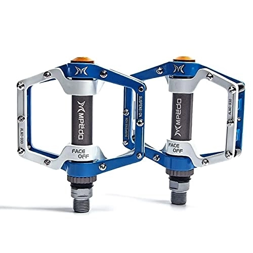 Mountain Bike Pedal : LUOSHUO Bike Pedals CNC Mountain Bike Road Bike Pedal 2 Sealed Bearing Pedal Bicycle Accessories Bicycle Pedal Non-slip Ultra-light Mtb Pedals (Color : Blue)