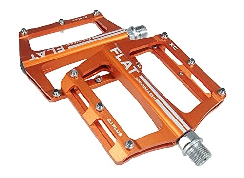Mountain Bike Pedal : LUOSHUO Bike Pedals Mountain Bike 8 Colors Platform Alloy Road Bike Pedals Ultralight MTB Bicycle Pedal Bike Accessories Mtb Pedals (Color : Orange)