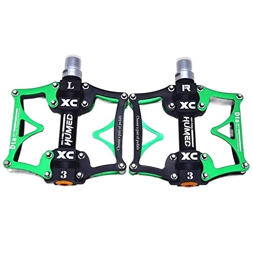 Mountain Bike Pedal : LUOSHUO Bike Pedals Mountain Bike Bicycle Pedals Cycling Ultralight Aluminium Alloy 3 Bearings MTB Pedals Bike Pedals Flat Mtb Pedals (Color : Green)