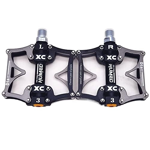 Mountain Bike Pedal : LUOSHUO Bike Pedals Mountain Bike Bicycle Pedals Cycling Ultralight Aluminium Alloy 3 Bearings MTB Pedals Bike Pedals Flat Mtb Pedals (Color : Titanium color)