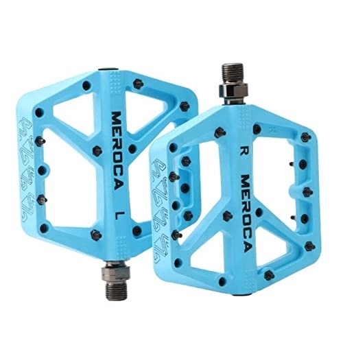 Mountain Bike Pedal : LUOSHUO Bike Pedals Mountain Bike Pedal Nylon Fiber 9 / 16 Inch Widened Non-slip Bike Platform Pedal Bicycle Accessories Mtb Pedals (Color : Sky blue)