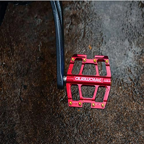 Mountain Bike Pedal : Luqifei Bicycle Pedal Mountain Bike Pedal Lightweight Aluminium Alloy Pedals for MTB Road Bicycle Non-Slip Durable High-Strength Non-Slip (Color : Red)