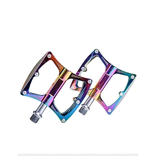Mountain Bike Pedal : Lwieui Bike Pedals Mountain Bicycle Pedal Aluminum Alloy Bearing Pedal Mountain Pedal Bicycle Accessories Pedals (Color : Colorful, Size : 11x9x2cm)