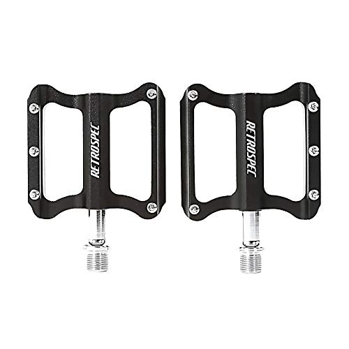 Mountain Bike Pedal : LWLEI 9 / 16 Inch Mountain Bike Pedals, Lightweight Aluminum CNC Bearing Pedals, Non-slip Road Bicycle Pedal (Color : Black)