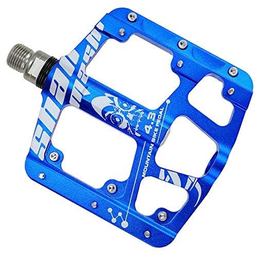 Mountain Bike Pedal : Lwlei Sealed Bearing Sturdy Bicycle Pedals，Wide Platform Bicycle Pedal, Aluminum Alloy Mountain Bike Pedals，9 / 16 Inch (Color : Blue)