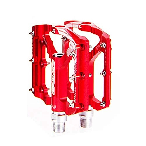 Mountain Bike Pedal : LWLEI Ultralight Durable Bike Pedals, CNC Aluminum Mountain Bike Pedal 9 / 16 Inch MTB BMX Cycling Bicycle Pedals (Color : Red)