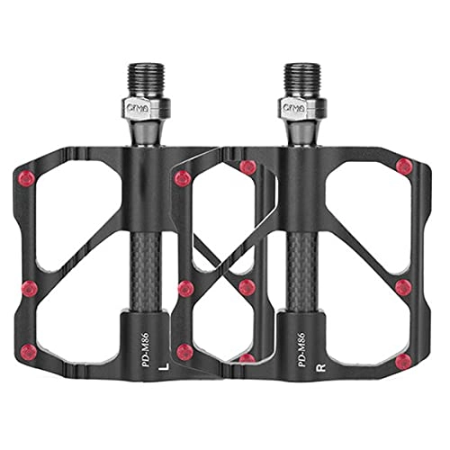 Mountain Bike Pedal : LXQLLJJD Lightweight Mountain Bike Pedal with Carbon Fiber Shaft Core Tube, Strong Grip, Good Lubricity, Flat Pedal for Mountain Road Bike, Reduce Physical Energy Consumption, Black