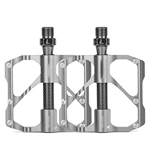 Mountain Bike Pedal : LXQLLJJD Lightweight Mountain Bike Pedal with Carbon Fiber Shaft Core Tube, Strong Grip, Good Lubricity, Flat Pedal for Mountain Road Bike, Reduce Physical Energy Consumption, Silver