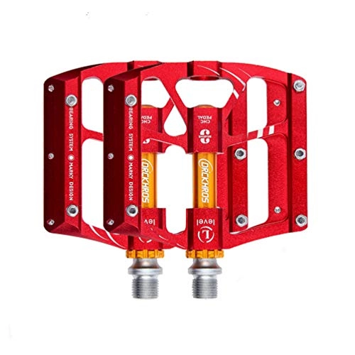 Mountain Bike Pedal : Lxweimi Bike Pedals Aluminum Alloy Ultralight Bicycle Pedals with 3 Sealed Bearing (Red)