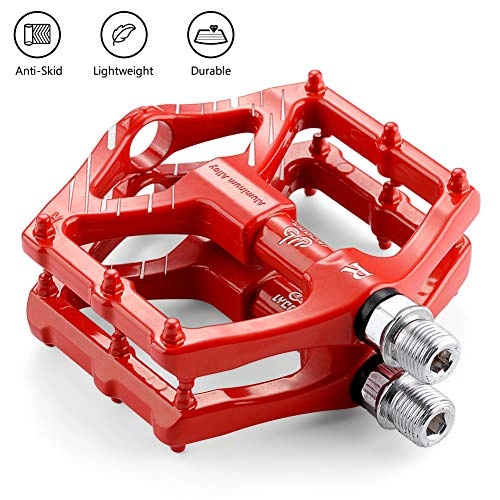Mountain Bike Pedal : LYCAON Bike Bicycle Pedals, Light Aluminum Alloy Casting Body, 2DU Sealed Bearing Pedal for 9 / 16 MTB BMX Road Mountain Bike Cycle