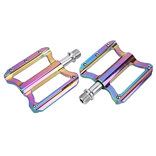 Mountain Bike Pedal : LYTDMSKY 2pcs Mountain Bike Pedals, Aluminum Antiskid Durable Bicycle Cycling Pedals Ultra Strong Colorful CNC Machined with 5 Anti‑skid Nails On Each Side