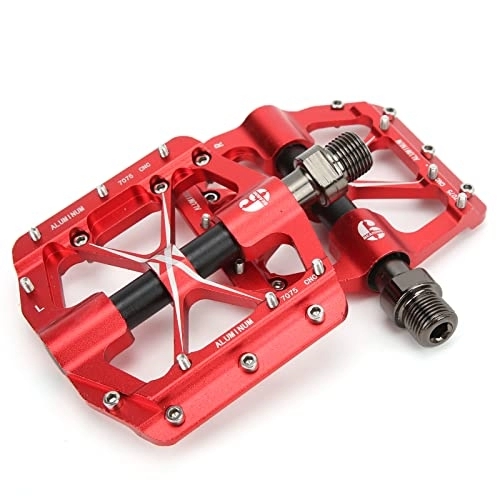 Mountain Bike Pedal : LYTDMSKY Mountain Bike Pedals, 3 Bearing CNC Aluminum Alloy Pedal Durable Bicycle Accessories for Road Mountain BMX MTB Bike (red)