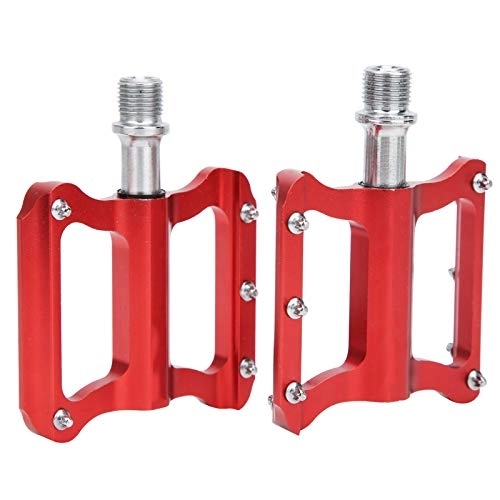 Mountain Bike Pedal : LYTDMSKY Mountain Bike Pedals, Road Bike Ultralight Flat Pedal Aluminum Alloy Non-Slip Bicycle Pedal Bike Accessory for Road Cycling Bike Pedals Antiskid Waterproof Dustproof(red)
