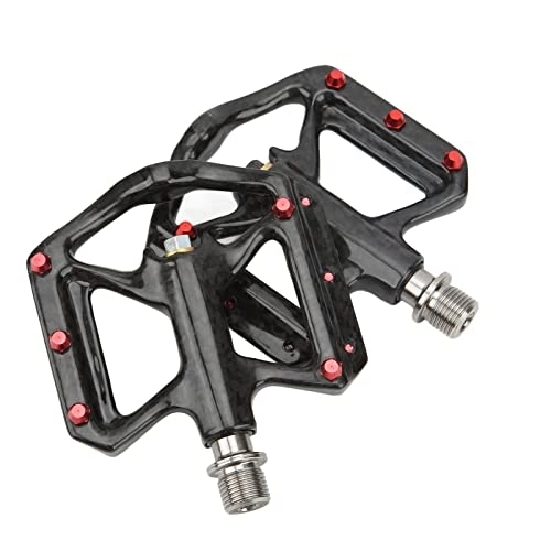 Mountain Bike Pedal : LYTDMSKY Mountain Road Bicycle Pedal, Lightweight Carbon Fiber Three Bearing Titanium Axle Pedale for Mountain Bikes, Road, BMX