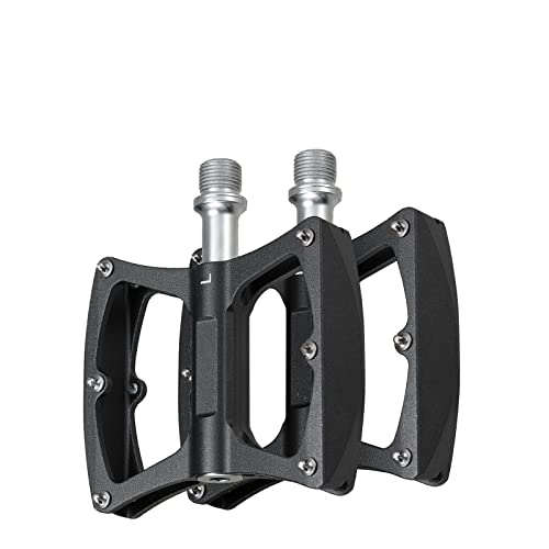 Mountain Bike Pedal : MACIMO Aluminum Mountain Bike Pedal MTB Pedals Alloy For BMX Bicycle Bike Retro Bicycle Flat Pedals Cycling Accessories (Color : Black)