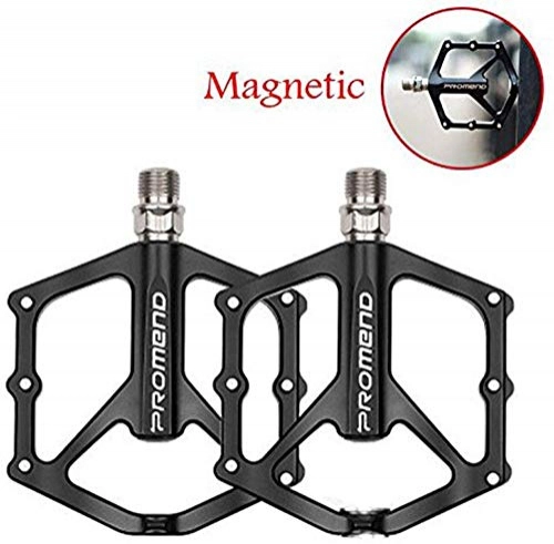 Mountain Bike Pedal : Magnetic Bike Pedals for Mountain Bike Aluminum Alloy steel with chromium molybdenum 3 cartridge bearings Stainless Steel CNC slip MTB