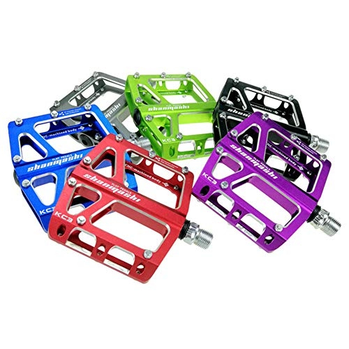 Mountain Bike Pedal : MAIKONG Bike Pedals 9 / 16", Non-Slip Bike Pedal Mountain Bicycles Platform Pedals Aluminum Alloy Flat 3 Sealed Bearing Axle for MTB BMX Bikes Road Cycling, Purple