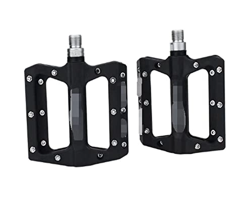 Mountain Bike Pedal : maoping DONG store Bicycle Pedals Nylon Fiber Ultra-light Mountain Bike Pedal 4 Colors Big Foot Road Bike Bearing Pedals Cycling Parts (Color : Black)