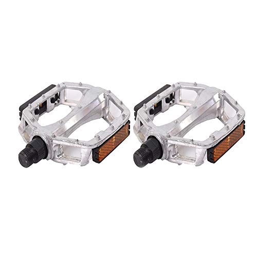 Mountain Bike Pedal : MASO Bicycle Pedals Silver 1 Pair Aluminum Alloy Mountain Dead Fly Ankles Road Bike Universal Ball Bearing