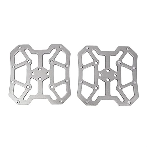 Mountain Bike Pedal : MCYAW Bearing Aluminum Alloy Bicycle Clipless Pedal Platform Adapters for Pedals MTB Mountain Road Bike Accessories Dropshipping 2pcs Non-slip (Color : Silver)
